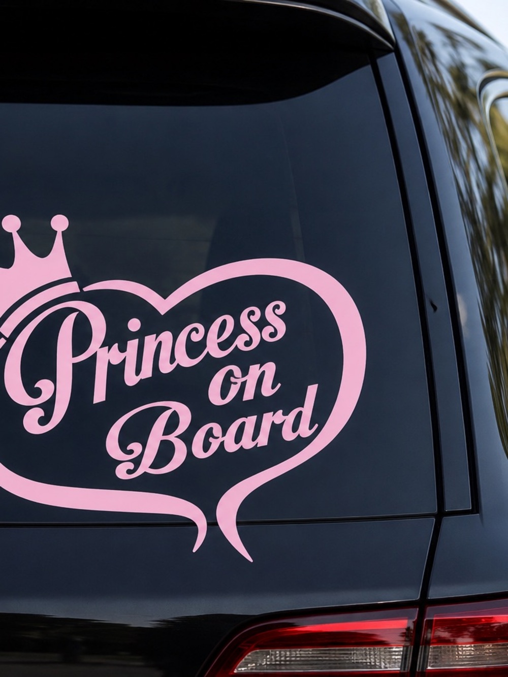 Princess On Board Pink Car Decal Sticker - Home Party Supplies